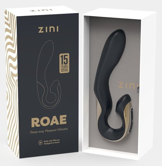 Vibrator Black Gold, Zini Roae SE Three-way Pleasure, Negru, 15 modele Vibratii