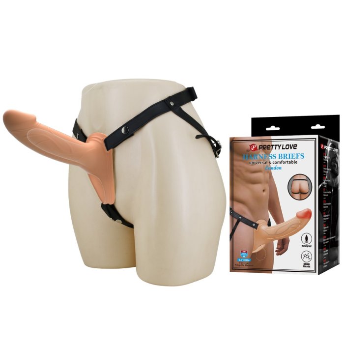 Hollow Strapon Barbati, Pretty Love Landon Harness Briefs Flesh