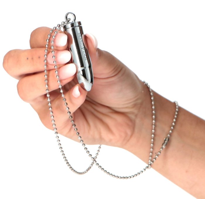 Mini Vibrator Glont cu lant, One Shot, Elys, Argintiu