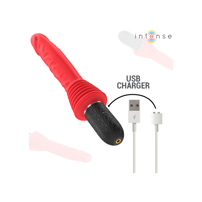 Vibrator Thrust cu Telecomanda si Funcție de incalzire - Intense Cynthia - Rosu