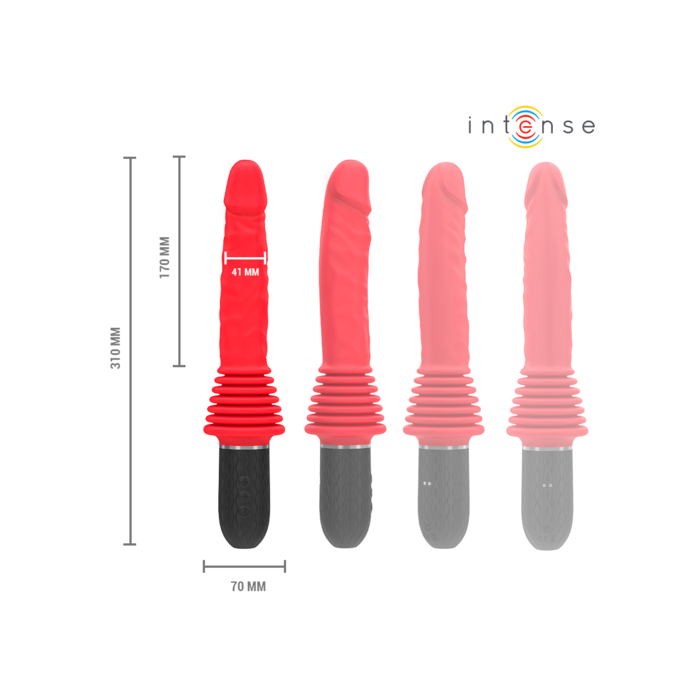 Vibrator Thrust cu Telecomanda si Funcție de incalzire - Intense Cynthia - Rosu
