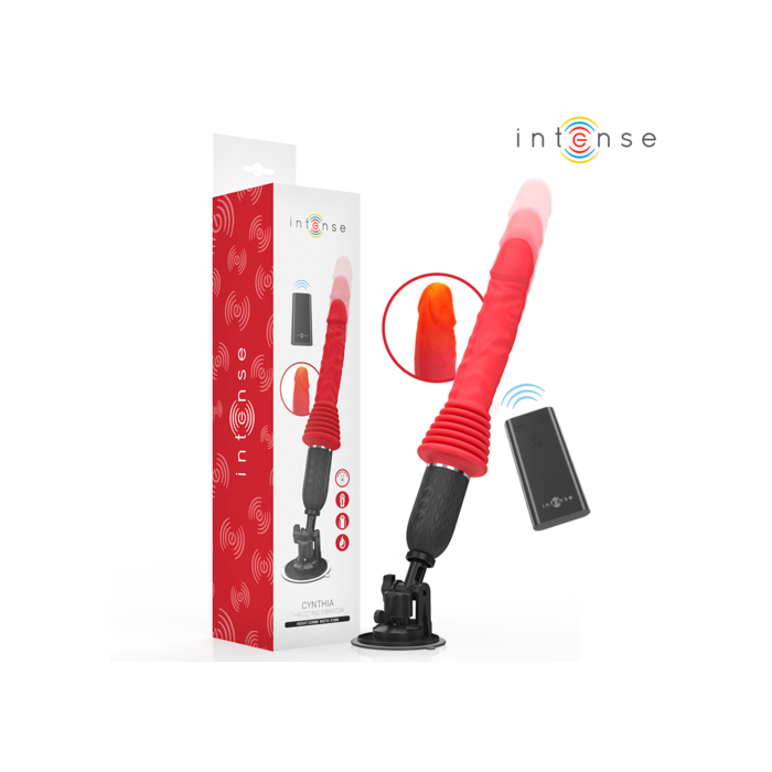 Vibrator Thrust cu Telecomanda si Funcție de incalzire - Intense Cynthia - Rosu