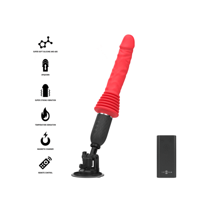 Vibrator Thrust cu Telecomanda si Funcție de incalzire - Intense Cynthia - Rosu