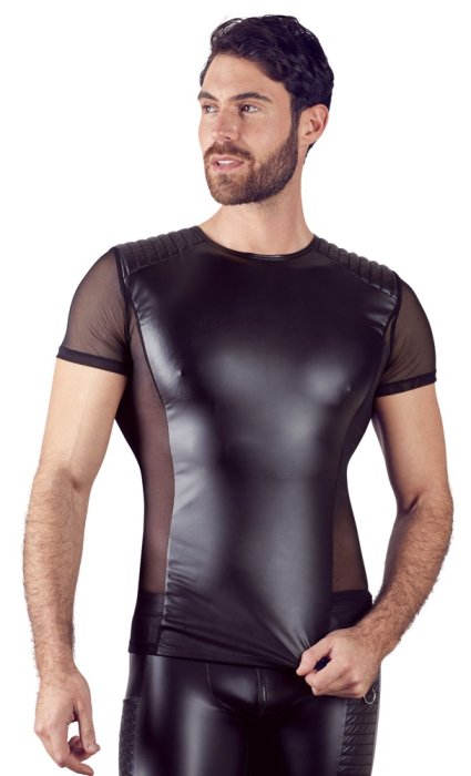 Tricou mulat Barbati NEK- model motociclisti, wetlook negru