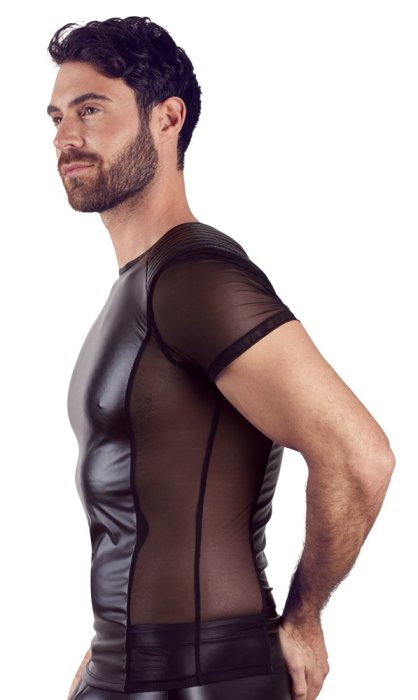 Tricou mulat Barbati NEK- model motociclisti, wetlook negru
