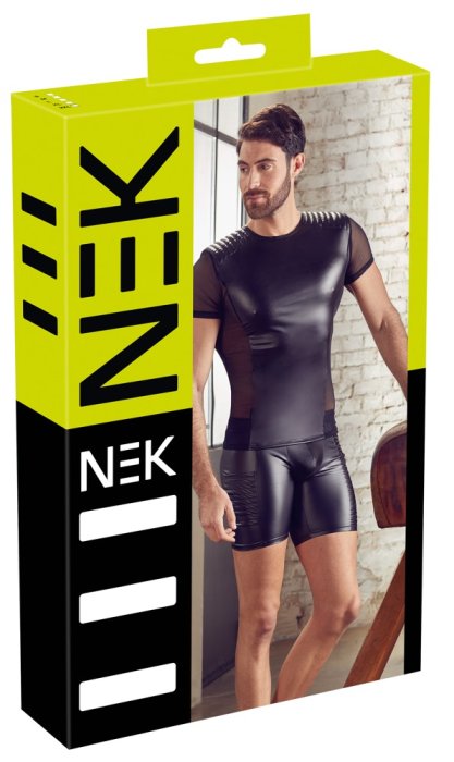 Tricou mulat Barbati NEK- model motociclisti, wetlook negru