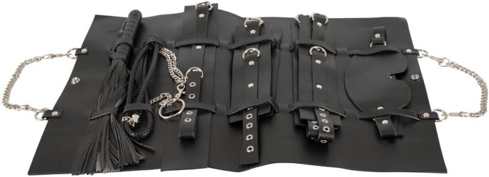 Set Bad Kitty Fetish Set, 11 piese bondage - piele neagra