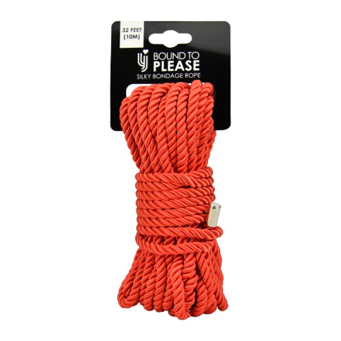 Sfoara Bondage Bound to Please Silky Bondage Rope, 10m - Rosu