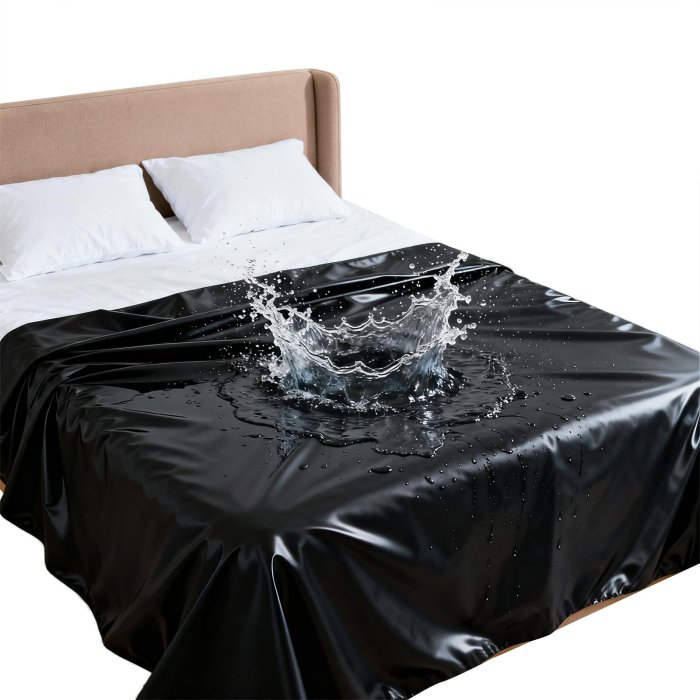 Cearsaf WetPlay PVC Bedsheet 210x200cm - negru