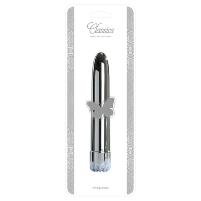 Vibrator Toyz4Lovers "Large" 20 cm - Argintiu - vedere frontala