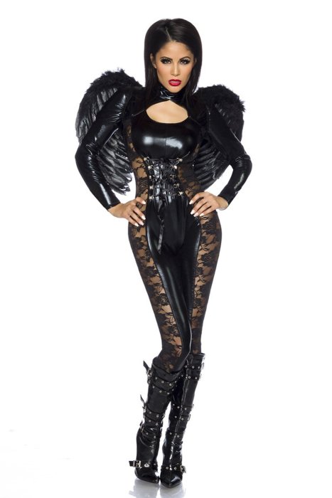 Black Angel Halloween Costume# - dimensiuni complete