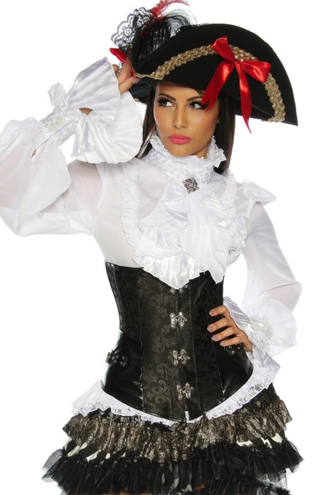 Palarie de  Pirat Erotica - Negru