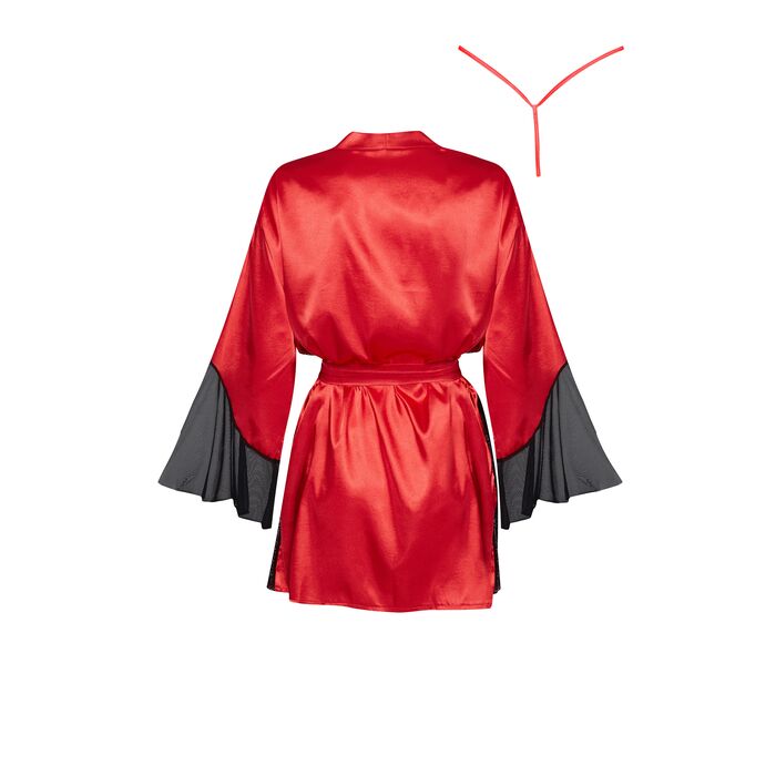 Set Peignoir Beauty Night Fashion Sara - Rosu
