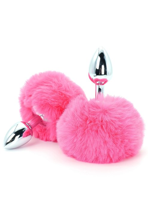 Enchanting Bunnytail Buttplug Pink - vedere frontala