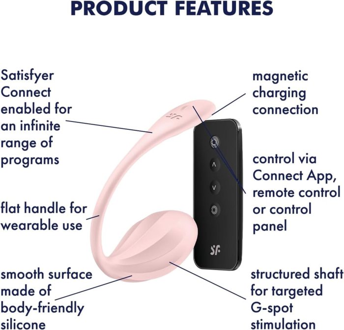 Vibrator Satisfyer Ribbed Petal Rose Connect App