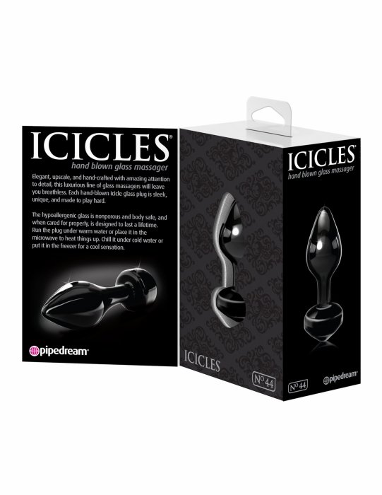 Icicles No. 44 Dop Anal Sticla - dimensiuni complete