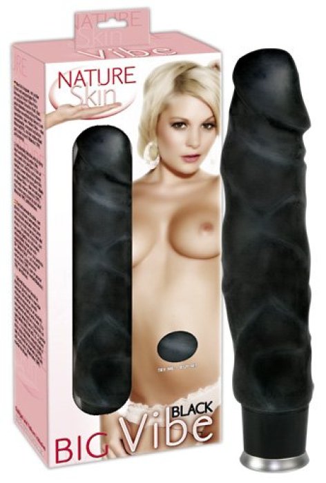 Penis Dildo Nature Skin Negru - vedere frontala