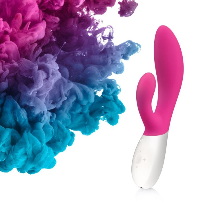Vibrator Rabbit LELO Ina Wave Cerise - dimensiuni complete