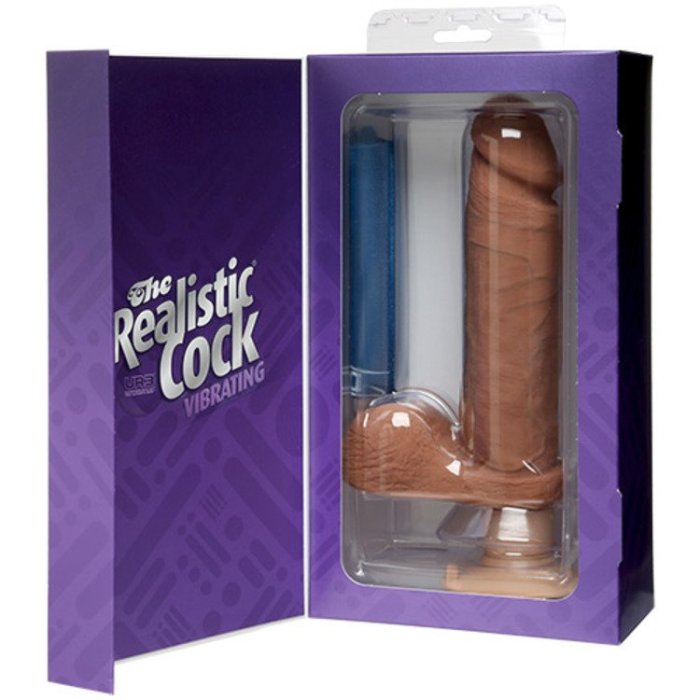 Vibrator Ultra Realistic UR3 Vibrating Cock - 8 Brown - culoare si material