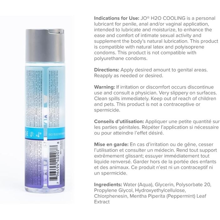 Lubrifiant JO H2O Cooling 133ml