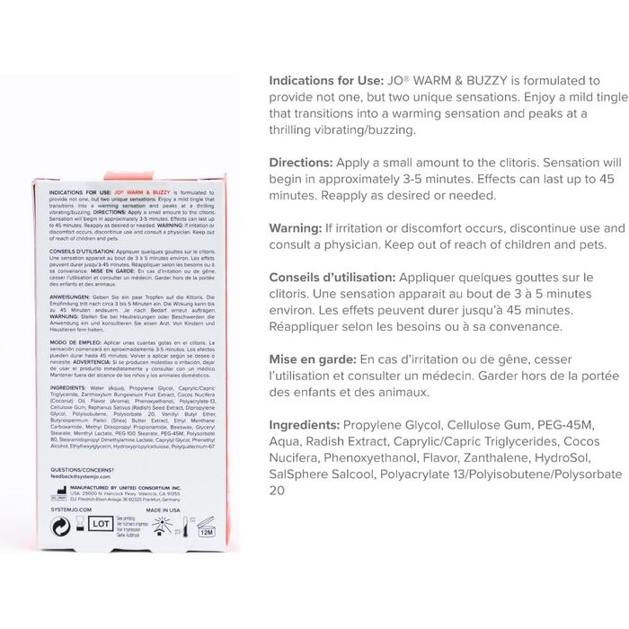 Stimulent clitoral System JO Premium Warm & Buzzy