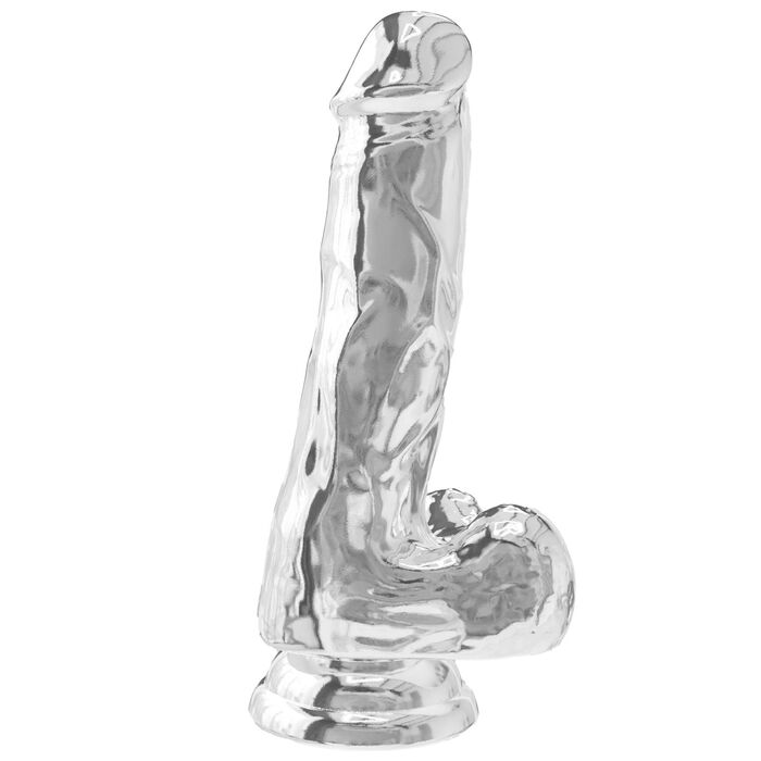 Dildo ToyJoy Clear Dildo TPE 16 cm Transparent - dimensiuni si specificatii