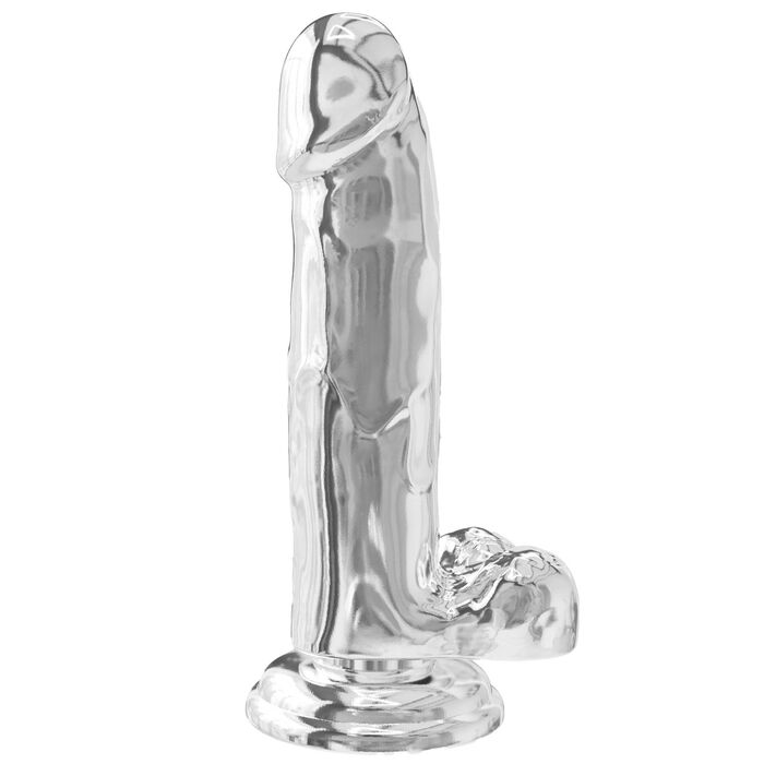Dildo ToyJoy Clear Dildo TPE 18 cm Transparent - dimensiuni si specificatii