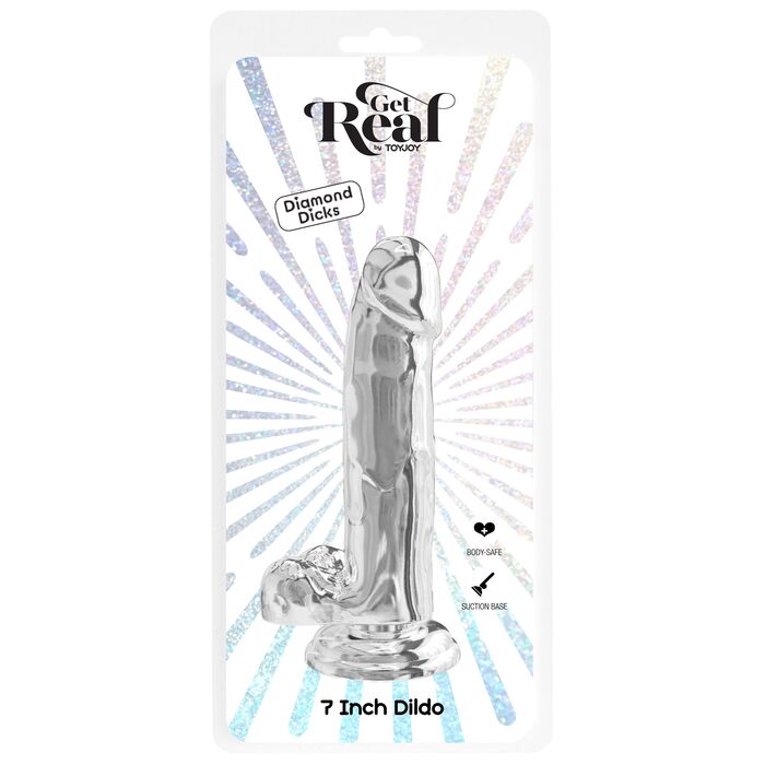 Dildo ToyJoy Clear Dildo TPE 18 cm Transparent - imagine suplimentara 1