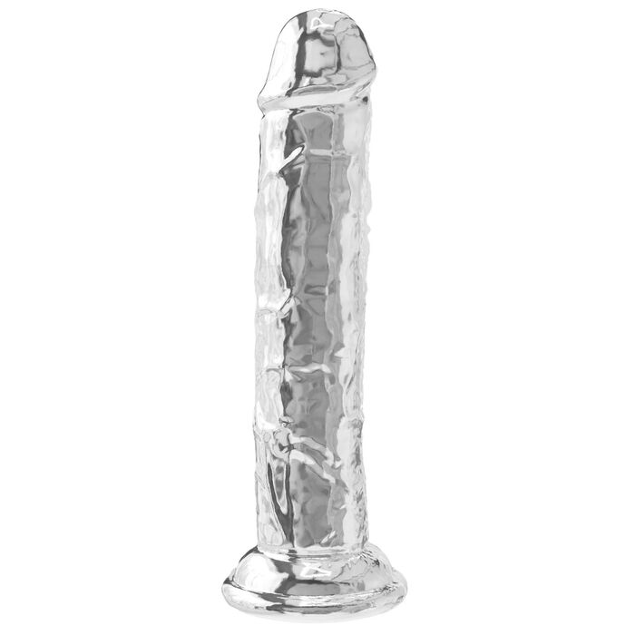 Dildo ToyJoy Clear Dong TPE 19 cm Transparent - dimensiuni si specificatii