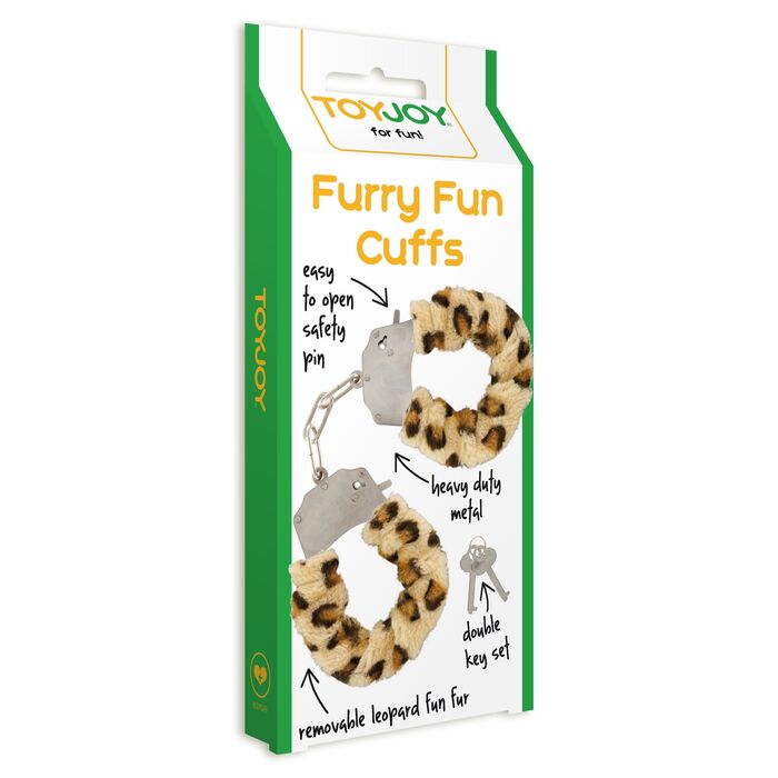 Catuse Plus ToyJoy Furry Fun Cuffs Leopard - vedere spate