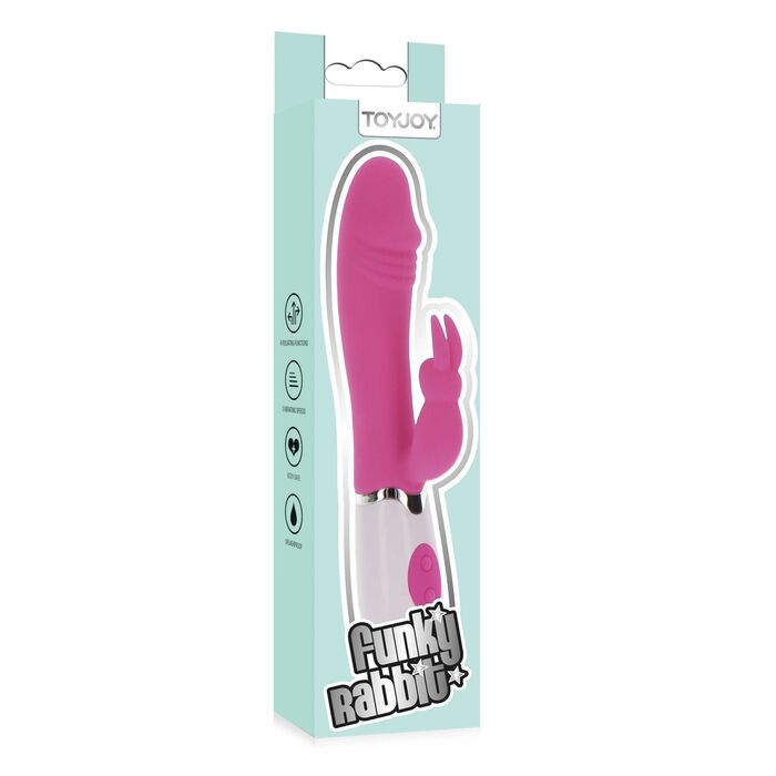 Vibrator Rabbit ToyJoy Funky Rabbit Roz - unghi lateral