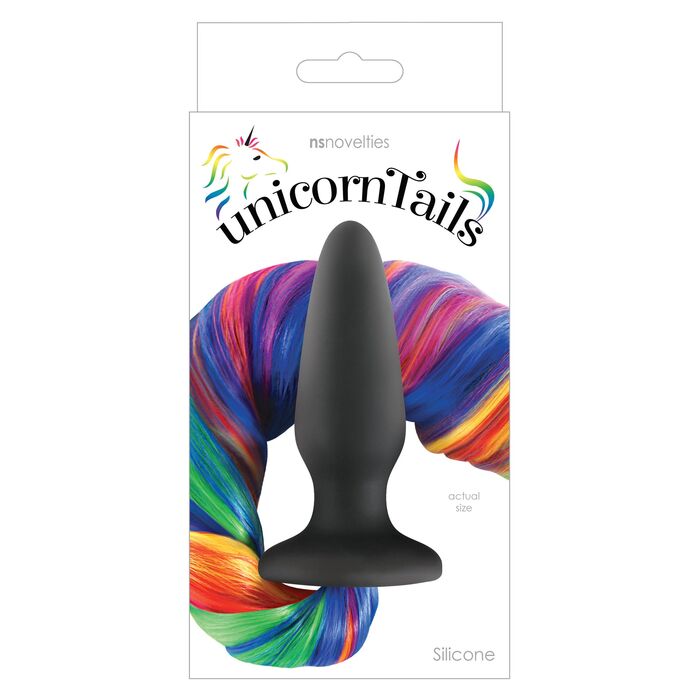 Plug Anal cu Coada NS Novelties Unicorn Tails Multicolor - unghi lateral
