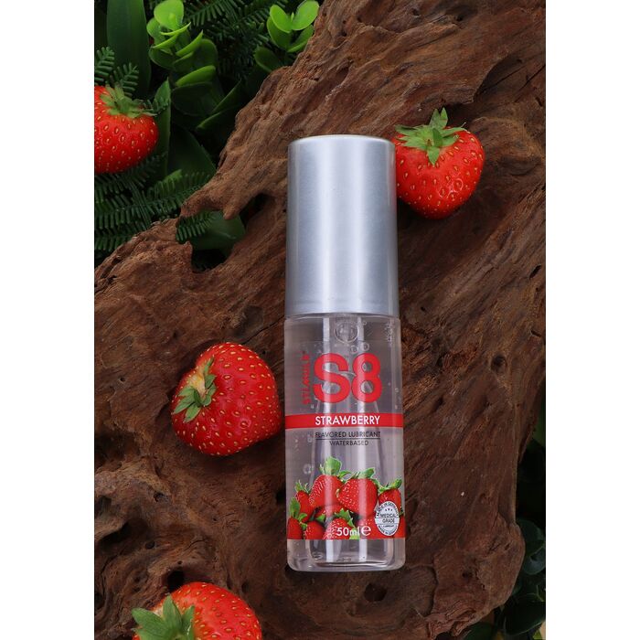 Lubrifiant Aromat Stimul8 S8 Flavored Lubricant Capsuni 50 ml - unghi lateral