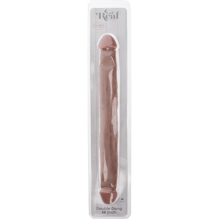 Dildo Dublu ToyJoy Get Real 45 cm - detaliu cap realist