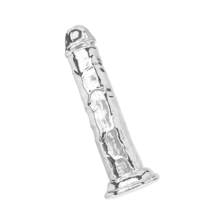 Dong Transparent TPE 19 cm cu Ventuza - ToyJoy Get Real Clear - detaliu design