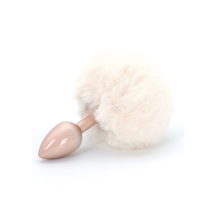 Plug Coada Iepure ToyJoy Enchanting Bunnytail Buttplug Alb - vedere spate