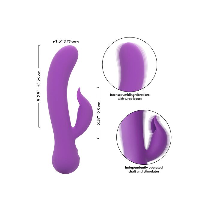 Vibrator CalExotics Rechargeable Pleaser Violet - dimensiuni si specificatii