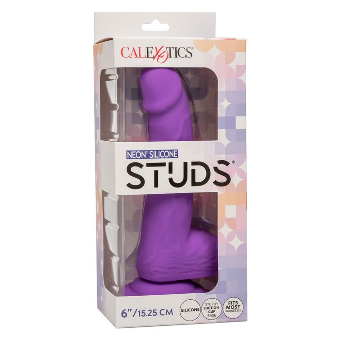 Dildo CalExotics Neon Silicone Studs 6 inch Violet - ambalaj original
