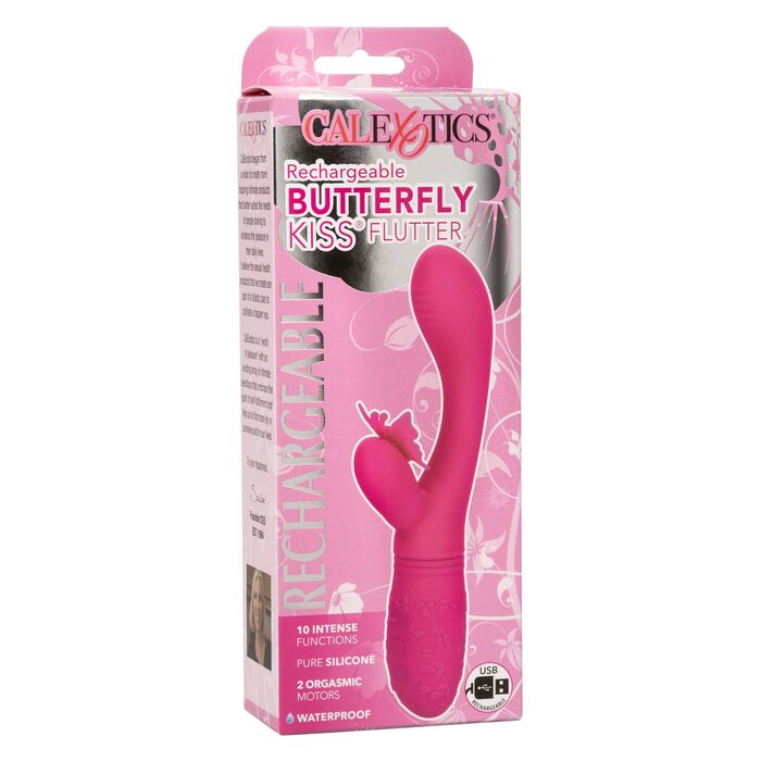 Vibrator Clitoral CalExotics Butterfly Kiss Flutter Roz - unghi lateral
