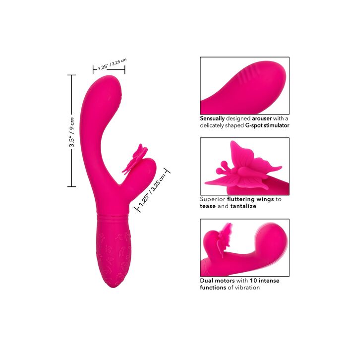 Vibrator Clitoral CalExotics Butterfly Kiss Flutter Roz - ambalaj original