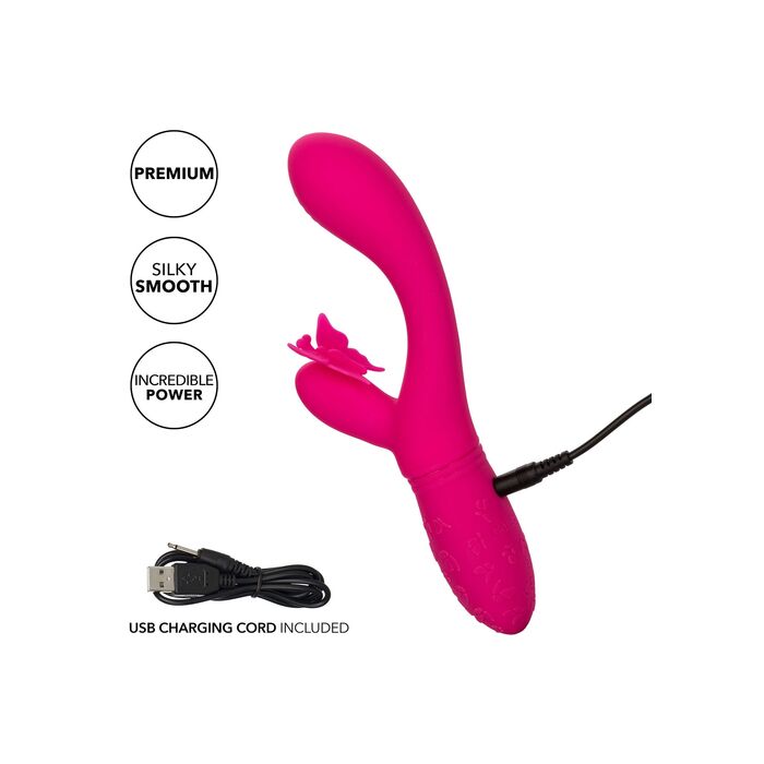 Vibrator Clitoral CalExotics Butterfly Kiss Flutter Roz - vedere spate