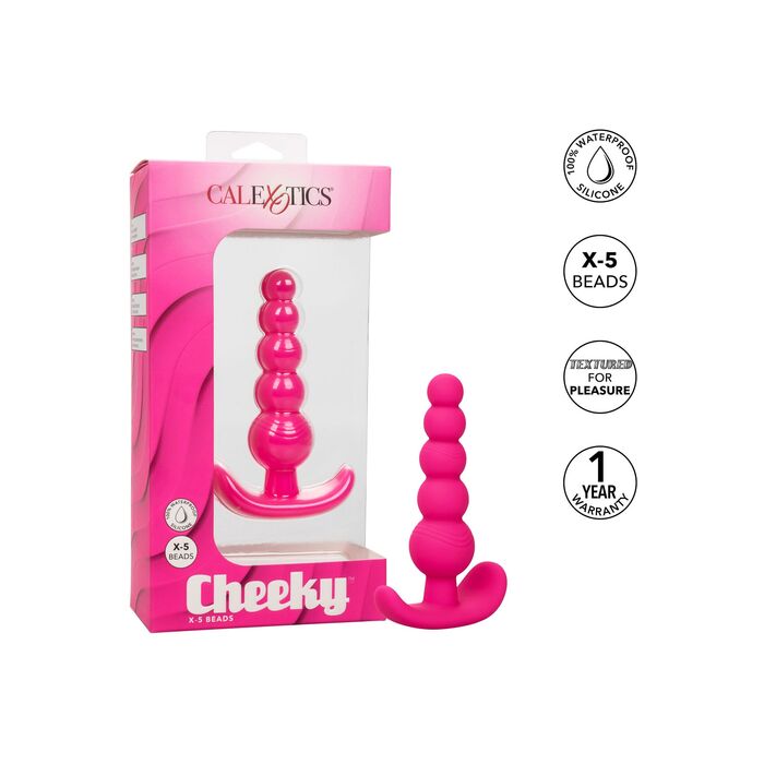 Salbe Anale CalExotics Cheeky X-5 Beads Roz - vedere spate