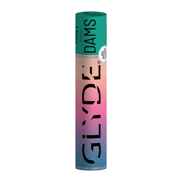 Prezervativ femei latex GLYDE pentru sex oral 4 buc, menta