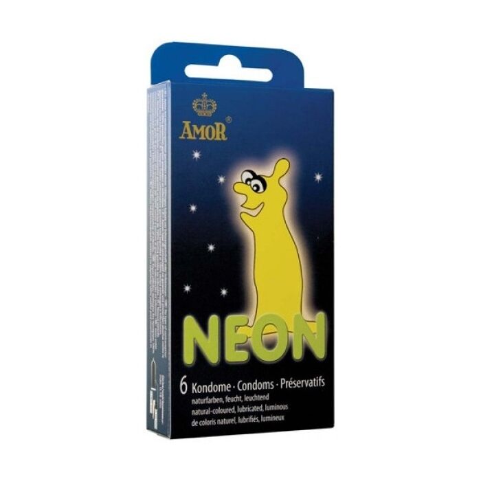 Prezervative Fosforescente Amor "Neon" 6 Bucati