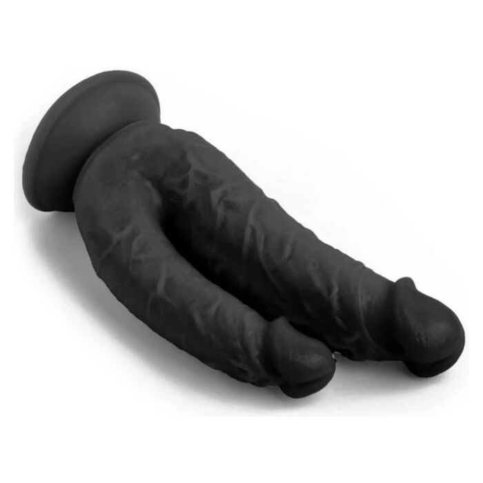 Dildo dubla penetrare VSCNOVELTY, negru, 21cm_a