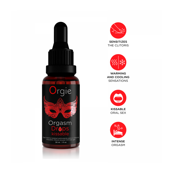 Gel Intim Orgie, Orgasm Drops Kissable, stimulent forte, 30 ml