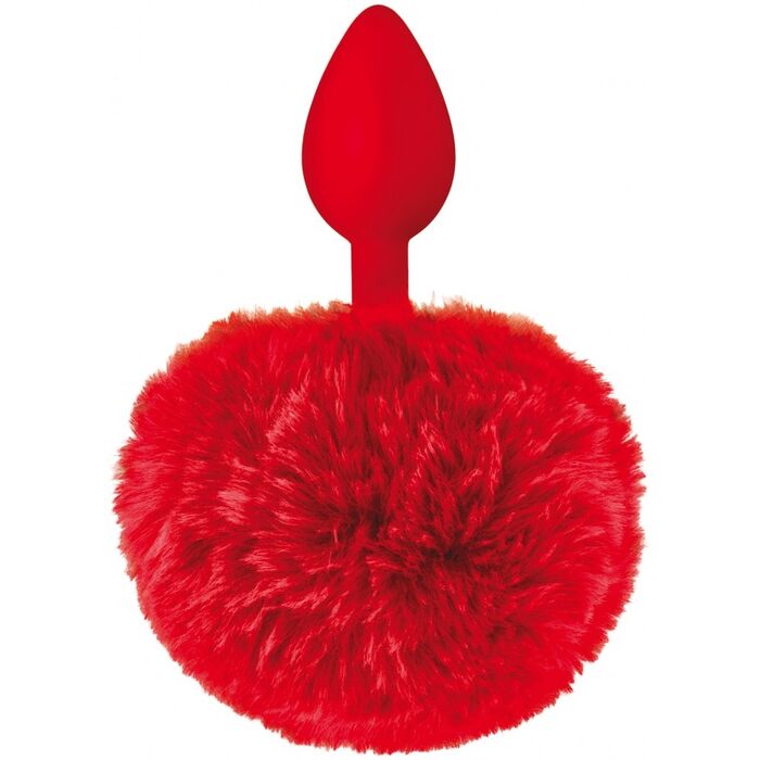 Butt Plug Anal Sweet Caress "Bunny Tail" 12 cm -  Rosu