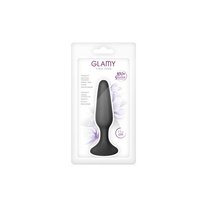 Plug anal GLAMY mic, silicon, negru - 11,5 cm