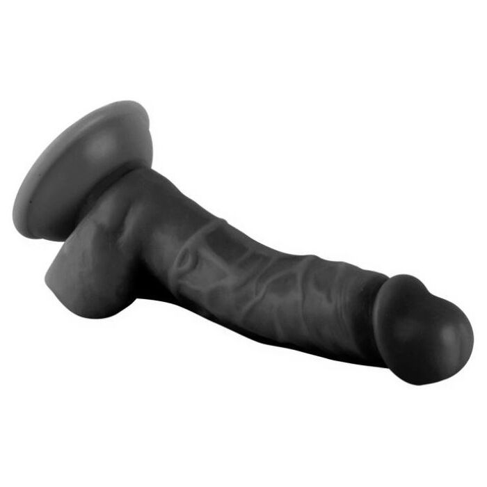 Dildo Mr.Rude, Realistic Dong, negru, 19cm