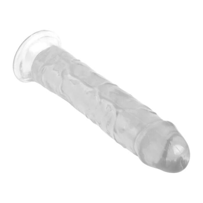 Dildo Realistic Crystal Jellies 21,6 cm, Transparent cu vene aparente
